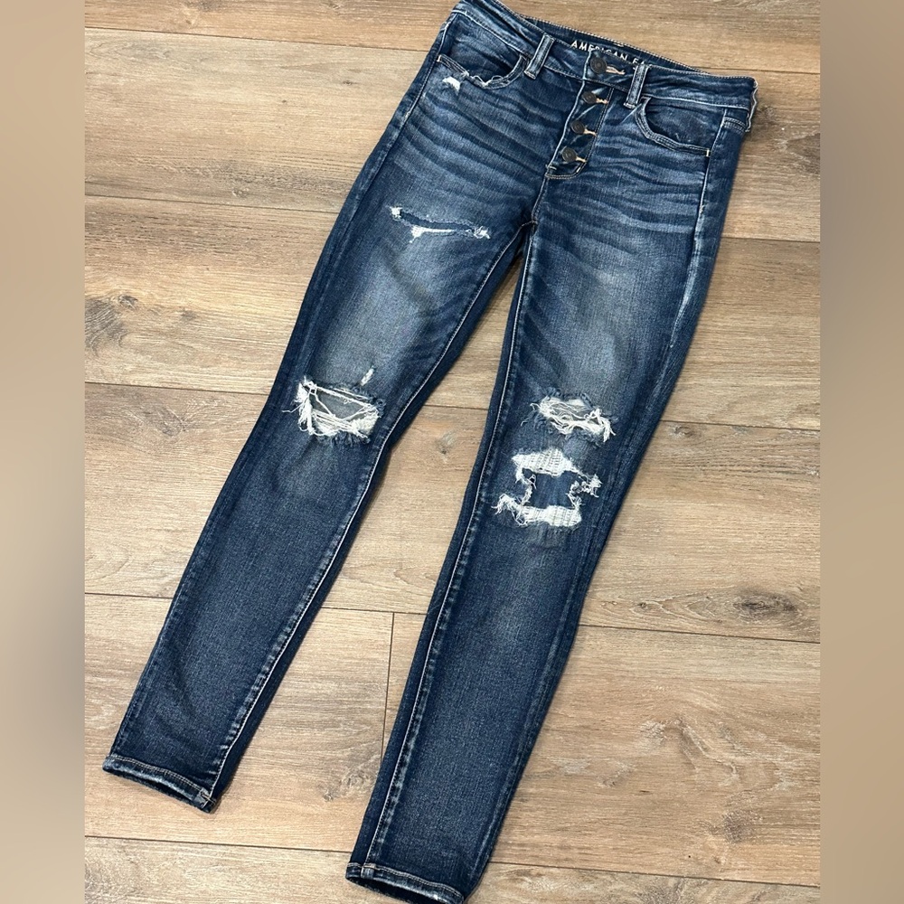 American Eagle High Rise Jegging Button Fly Jeans, Size 6